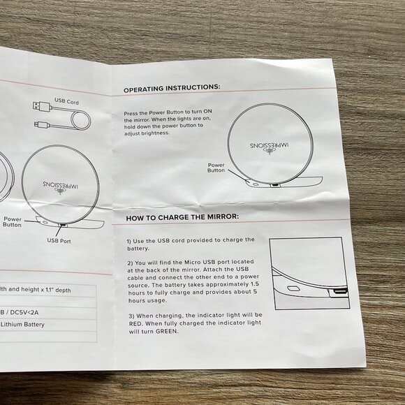 Impressions Coco LED Compact Mirror - Like New - Picture 12 of 12